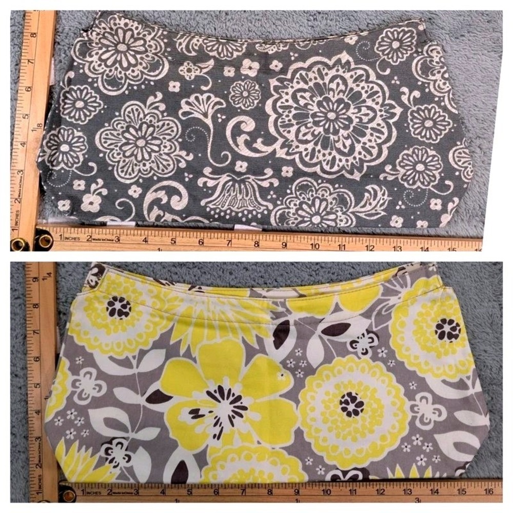 Thirty-One Fitted Purse Skirt Lot of 2 - Woodblock Floral & Awesome Blossom-NWOT